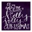 Purple Holly Jolly Christmas 16x16 Canvas Wall Art