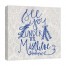 Under The Mistletoe Blue Typography 16x16 Canvas Wall Art