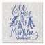 Under The Mistletoe Blue Typography 16x16 Canvas Wall Art