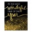 Most Wonderful Time of the Year Gold 16x20 Canvas Wall Art