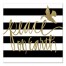 Black and White Striped Peace On Earth Black 16x16 Canvas Wall Art