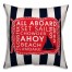 All Aboard Navy Stripes 18x18 Faux Suede Throw Pillow