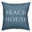 Coastal Blue Beach House 18x18 Faux Suede Throw Pillow