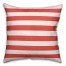 Coastal Coral Stripes 18x18 Faux Suede Throw Pillow