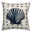 Nautical Navy Shell 18x18 Faux Suede Throw Pillow