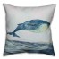 Watercolor Whale 18x18 Faux Suede Coastal Throw Pillow