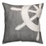 Woodgrain Captian's Wheel 18x18 Faux Suede Nautical Throw Pillow