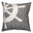 Woodgrain Captian's Wheel 18x18 Faux Suede Nautical Throw Pillow