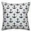 Nautical Anchors 18x18 Faux Suede Throw Pillow