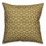 Gold Cubic Pattern 18x18 Faux Suede Throw Pillow