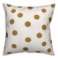 Gold Polka Dots 18x18 Faux Suede Throw Pillow
