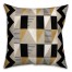 Gold and Black Contemporary Pattern 18x18 Faux Suede Throw Pillow