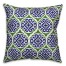 Blue and Green Geometric Print 18x18 Faux Suede Throw Pillow