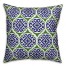 Blue and Green Geometric Print 18x18 Faux Suede Throw Pillow