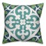 Blue and Green Leaves Pattern 18x18 Faux Suede Throw Pillow