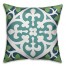 Blue and Green Leaves Pattern 18x18 Faux Suede Throw Pillow