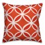 Orange and White Geometric Circles 18x18 Faux Suede Throw Pillow