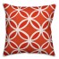 Orange and White Geometric Circles 18x18 Faux Suede Throw Pillow