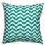 Teal Chevron 18x18 Faux Suede Throw Pillow