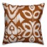 Orange Ikat 18x18 Faux Suede Throw Pillow