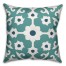Blue Floral Print 18x18 Faux Suede Throw Pillow