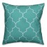 Teal Quatrefoil 18x18 Faux Suede Throw Pillow