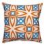 Orange and Blue Pattern 18x18 Faux Suede Throw Pillow