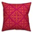 Pink and Orange Boho Tribal 18x18 Faux Suede Throw Pillow