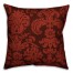 Red Damask 18x18 Faux Suede Throw Pillow