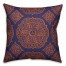 Orange Bohemian Medallion 18x18 Faux Suede Throw Pillow Front