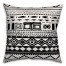 Black and White Boho Tribal I 18x18 Faux Suede Throw Pillow Back