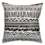 Black and White Boho Tribal II 18x18 Faux Suede Throw Pillow Front