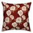 Rosewood Red Floral 18x18 Faux Suede Throw Pillow Front