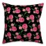 Peony Pattern 18x18 Faux Suede Throw Pillow Front