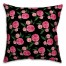 Peony Pattern 18x18 Faux Suede Throw Pillow Back