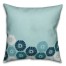 Contemporary Blue Floral 18x18 Faux Suede Throw Pillow Front