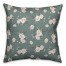 Peach Peony on Sage Ground 18x18 Faux Suede Throw Pillow Front