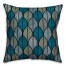 Blue Leafies Pattern 18x18 Faux Suede Throw Pillow Front
