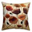 Dark Autumnal Poppies 18x18 Faux Suede Throw Pillow Front