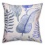 Blue Tropical Leaves 18x18 Faux Suede Pillow Back