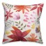 Stylized Floral 18x18 Faux Suede Throw Pillow Front