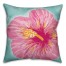 Tropical Hibiscus 18x18 Faux Suede Throw Pillow Back