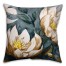 White Stylized Floral 18x18 Faux Suede Throw Pillow Back