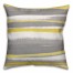 Yellow and Gray Stripes 18x18 Abstract Faux Suede Throw Pillow