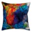 Watercolor Rainbow Overature 18x18 Abstract Faux Suede Throw Pillow