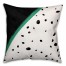 Green Stripe Black Polka Dots 18x18 Abstract Faux Suede Throw Pillow