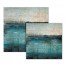 Blue Beige Drippy Watercolor Canvas