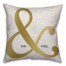 Golden Ampersand Mr and Mrs Spun Polyester Throw Pillow