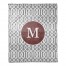 Gray And White Kirkwood Personalized Monogram Coral Fleece Blanket – 50”x60”