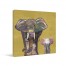 Mama And Baby Elephant Canvas Wall Art 